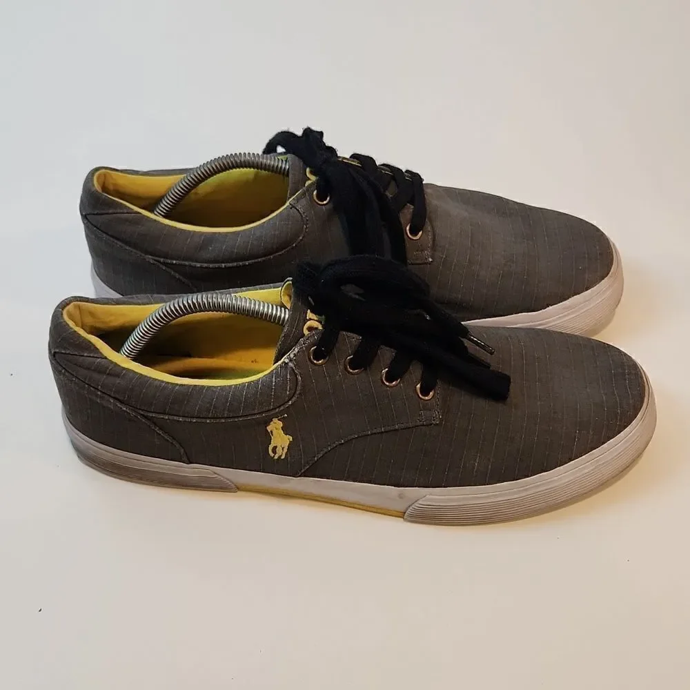 Ralph Lauren Polo Felton Sneakers Shoes Men’s Sz 12D Gray Low Top Lace Up NICE!